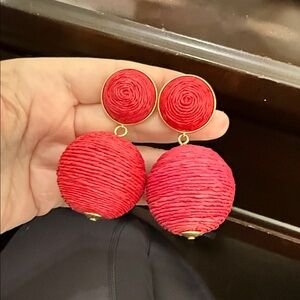 NWOT Tuckernuck Lantern Earrings Red Pink